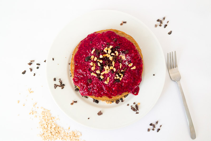 Ricemilkmaid Blog: Vegane Haferflocken Pancakes mit Himbeersauce